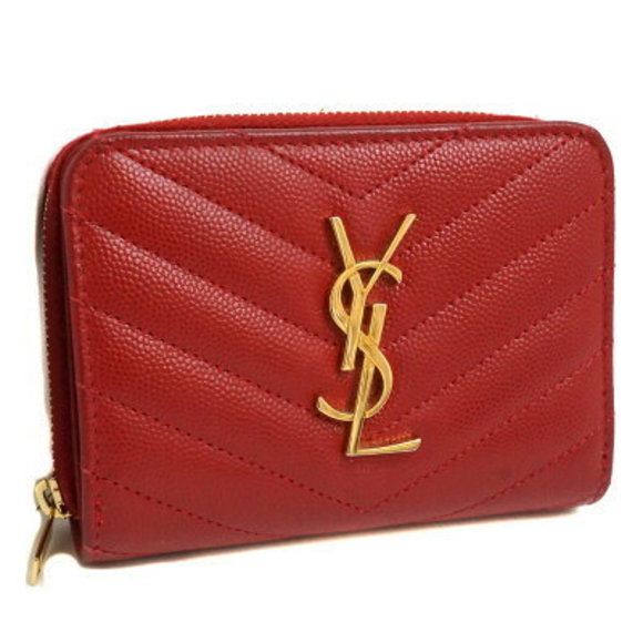 SAINT LAURENT Wallet Red Leather Accessory - Picture 1 of 11